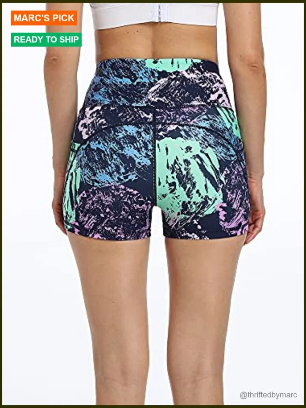 High Waist Athletic Shorts for Women Yoga Running Shorts with Deep Pockets - Picture 2 of 6